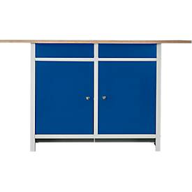 Werkbank easy mit 2 Schubladen und 2 Flügeltüren