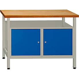 Werkbank mit 2 Türen und 2 Fachböden