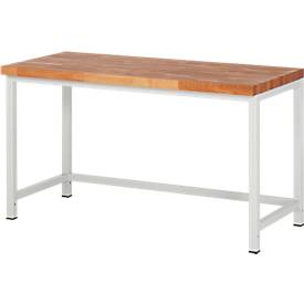 Werkbank Serie 8000, stationär, Arbeitsplatte Buche-Massiv, Breite von 750 bis 2000 mm