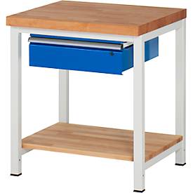 Werkbank Serie 8001, 1 Schublade, B 750 bis 2000 mm, Tiefe 700 oder 900 mm