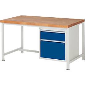 Werkbank Serie 8152, 1 Schublade, 1 Tür, B 750 bis 2000 mm, Tiefe 700 oder 900 mm