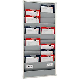 Werkstattplaner Eichner, 2-bahnig, 10 Schienen, für bis zu 20 Auftragstaschen des Formates A4, B 554 x H 1282 mm, Kunststoff, grau