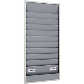 Werkstattplaner Eichner, 2-bahnig, 10 Schienen, für bis zu 20 Auftragstaschen des Formates A4, B 554 x H 1282 mm, Kunststoff, grau