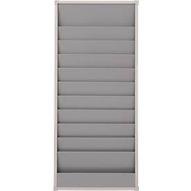 Werkstattplaner Eichner, 2-bahnig, 10 Schienen, für bis zu 20 Auftragstaschen des Formates A5, B 554 x H 960 mm, Kunststoff, grau