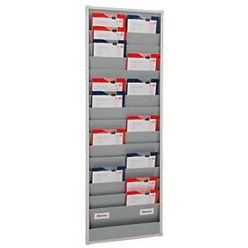 Werkstattplaner Eichner, 2-bahnig, 15 Schienen, für bis zu 30 Auftragstaschen des Formates A4, B 554 x H 1757 mm, Kunststoff, grau