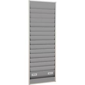 Werkstattplaner Eichner, 2-bahnig, 15 Schienen, für bis zu 30 Auftragstaschen des Formates A4, B 554 x H 1757 mm, Kunststoff, grau