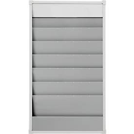 Werkstattplaner Eichner, 2-bahnig, 6 Schienen, für bis zu 12 Auftragstaschen des Formates A4, B 554 x H 900 mm, Kunststoff, grau