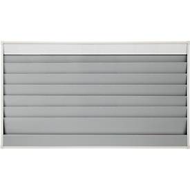 Werkstattplaner Eichner, breite Ausführung, 6 Schienen, für bis zu 30 Auftragstaschen des Formates A4, B 1580 x H 900 mm, Kunststoff, grau