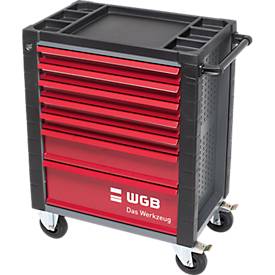 Werkstattwagen, 140 tlg., 7 Schubladen, Stahlblech/ABS, m. Handgriff, verschließbar