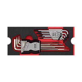 Werkstattwagen, 140 tlg., Stahlblech/ABS, 5 Schubladen, verschließbar, m. Handgriff