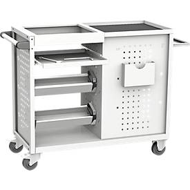 Werkstattwagen, 2 Schubladen, 2 Bock- und 2 Lenkrollen