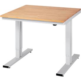 Werktisch Serie adlatus 300, Buche-Massiv-Platte, B 1000 x T 800 x H 720 - 1120 mm