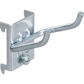 Werkzeughalter WFI, schräg, beschichtet, 2 Haken, 5 Stück, Stahl, L 64 x B 40 x H 50 mm, silber