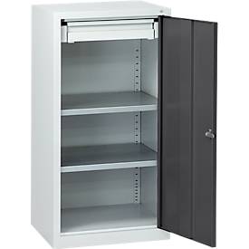 Werkzeugschrank, H 1000 x B 500 x T 500 mm, lichtgrau RAL 7035/anthrazitgrau RAL 7016