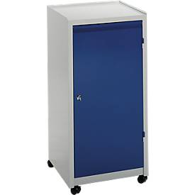 Werkzeugschrank, Kugel-Lenkrollen, H 1000 x B 500 x T 500 mm, lichtgrau/blau