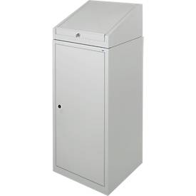 Werkzeugschrank mit Schreibpult, Flügeltür, 2 Böden, 1 Schub, B 500 x T 500 x H 1200 mm, abschließbar, lichtgrau 