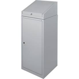 Werkzeugschrank mit Schreibpult, Flügeltür, 2 Böden, 1 Schub, B 500 x T 500 x H 1200 mm, abschließbar, weißaluminium