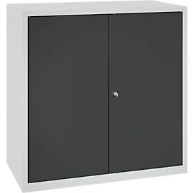 Werkzeugschrank, Sicherheitsschloss, 2 Einlegeböden & 1 Schublade, B 1000 x T 500 x H 1000 mm, Stahlblech, lichtgrau/anthrazit