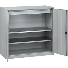 Werkzeugschrank, Sicherheitsschloss, 2 Einlegeböden & 1 Schublade, B 1000 x T 500 x H 1000 mm, Stahlblech, weißalu/weißalu