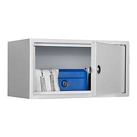 Wertfach WF 3, Volumen 9 l, Türanschlag rechts, Zylinderschloss mit 2 Schlüsseln, inkl. Verankerungsmaterial, H 160 x B 300 x T 200 mm, lichtgrau RAL 7035