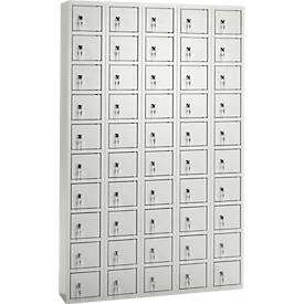 Wertfachschrank, Türen mit Zylinderschlössern, inkl. Schlüsseln, Stahlblech, lichtgrau RAL 7035, wahlweise 10 o. 50 Fächer