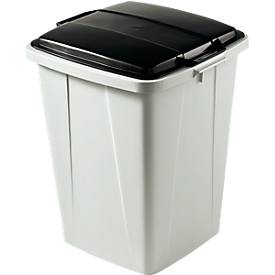 Wertstoff-Sammelbehälter, 90 l, mit Deckel, schwarz