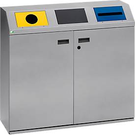 Wertstoff-Sammelstation, eckiges Kopfteil, silber