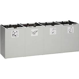Wertstoff-Sammelsystem 2000, 60 Liter, Vierer-Element, Lieferung ohne Deckel!