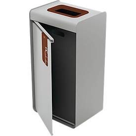 Wertstoffsammler Durable DURASORT®, Volumen 55 l, für Bioabfall, farbiger Einwurf-Ring und Piktogramm, Inneneimer, Stahl und Kunststoff, braun-grau