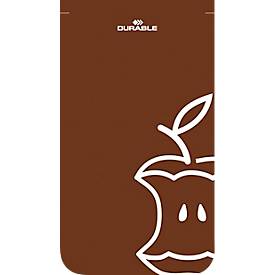 Wertstoffsammler Durable DURASORT®, Volumen 55 l, für Bioabfall, farbiger Einwurf-Ring und Piktogramm, Inneneimer, Stahl und Kunststoff, braun-grau