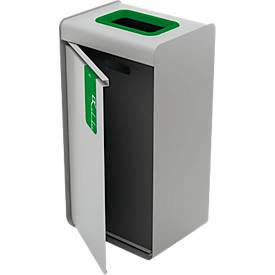 Wertstoffsammler Durable DURASORT®, Volumen 55 l, für Glas, farbiger Einwurf-Ring und Piktogramm, Inneneimer, Stahl und Kunststoff, grün-grau