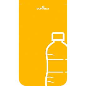 Wertstoffsammler Durable DURASORT®, Volumen 55 l, für Plastik, farbiger Einwurf-Ring und Piktogramm, Inneneimer, Stahl und Kunststoff, gelb-grau