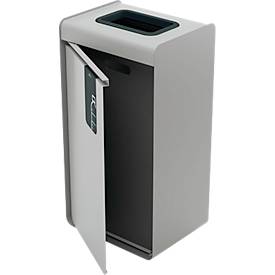Wertstoffsammler Durable DURASORT®, Volumen 55 l, für Restmüll, farbiger Einwurf-Ring und Piktogramm, Inneneimer, Stahl und Kunststoff, grau-schwarz