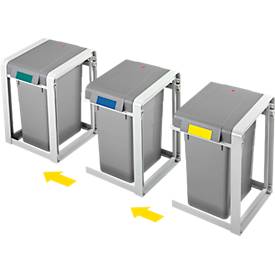 Wertstoffsammler Hailo ProfiLine Öko L, Basismodul, Volumen 19 l, mit Inneneimer, L 395 x B 310 x H 450 mm, Kunststoff, grau