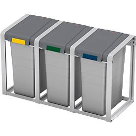 Wertstoffsammler Hailo ProfiLine Öko XL, Anbaumodul, Volumen 38 l, mit Inneneimer, L 395 x B 355 x H 560 mm, Kunststoff, grau