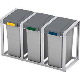 Wertstoffsammler Hailo ProfiLine Öko XL, Basismodul, Volumen 38 l, mit Inneneimer, L 395 x B 355 x H 560 mm, Kunststoff, grau