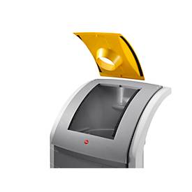 Wertstoffsammler Hailo ProfiLine WSB Design Plus XXXL, ABS, grau, 120 l, m. 3 farbigen Einsätzen