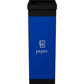 Wertstoffsammler Paperflow, Volumen 60 l, für Papier, erweiterbar, L 363 x B 263 x H 760 mm, Polystyrol, blau-schwarz