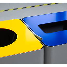 Wertstoffsammler VAR Quadro, 3-fach, Gesamtvolumen 210 l, Stahlblech verzinkt