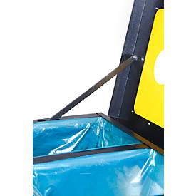 Wertstoffsammler VAR Tetris, als 3er-Station, mit Klemmring, Stahl