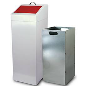 Wertstoffsammler, Volumen 87 l, mit Inneneimer, Stahl verzinkt, B 340 x T 380 x H 900 mm, rot