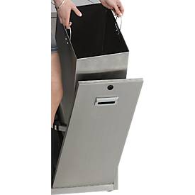 Wertstoffsortiersystem VAR 3 x 48 Liter, Edelstahl