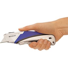Westcott Cutter E-84042, 18 mm, Zangengriff, Softgrip, schwarz/blau/silber