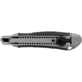 Westcott Cutter Professional, 18 mm Klinge, mit Feststellschraube, grau/schwarz, Kunststoffgehäuse mit Metallführung, inkl. 2 Ersatzklingen