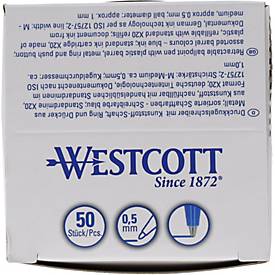 Westcott Kugelschreiber ALLTIME X20 farbig sortiert, dokumentenechte Tinte ISO 12757-2, M-Strichbreite, 50 Stück
