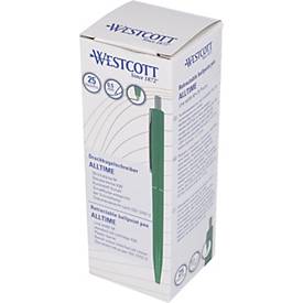 Westcott Kugelschreiber ALLTIME X20 grün, dokumentenechte Tinte ISO 12757-2, M-Strichbreite, 25 Stück
