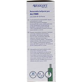 Westcott Kugelschreiber ALLTIME X20 grün, dokumentenechte Tinte ISO 12757-2, M-Strichbreite, 25 Stück
