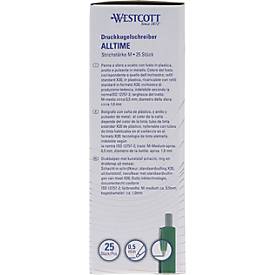 Westcott Kugelschreiber ALLTIME X20 grün, dokumentenechte Tinte ISO 12757-2, M-Strichbreite, 25 Stück
