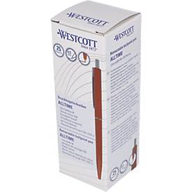 Westcott Kugelschreiber ALLTIME X20 rot, dokumentenechte Tinte ISO 12757-2, M-Strichbreite, 25 Stück
