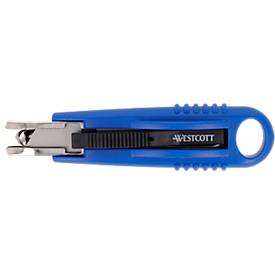 Westcott Sicherheitscutter mit zurückziehbarer Stahlklinge, 18 mm, blau